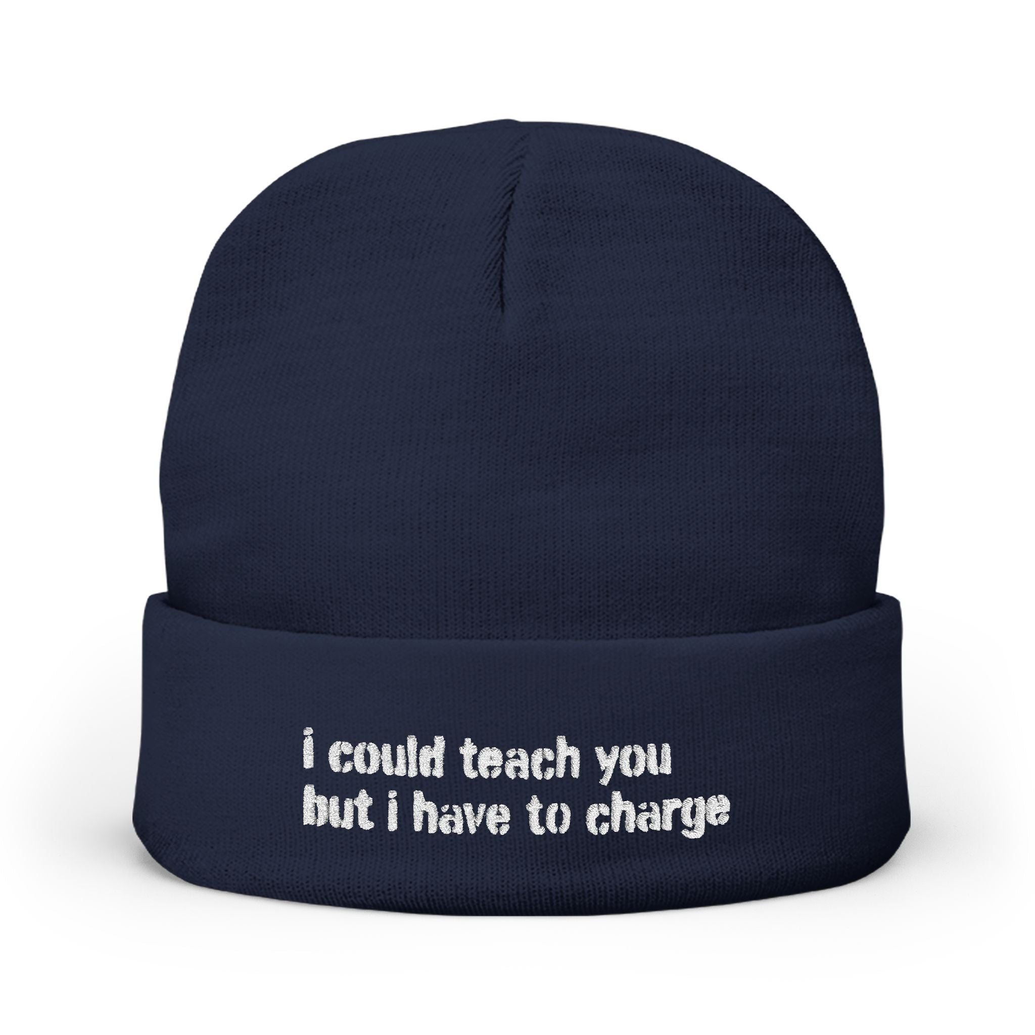 I Could Teach You Embroidered Knit Beanie