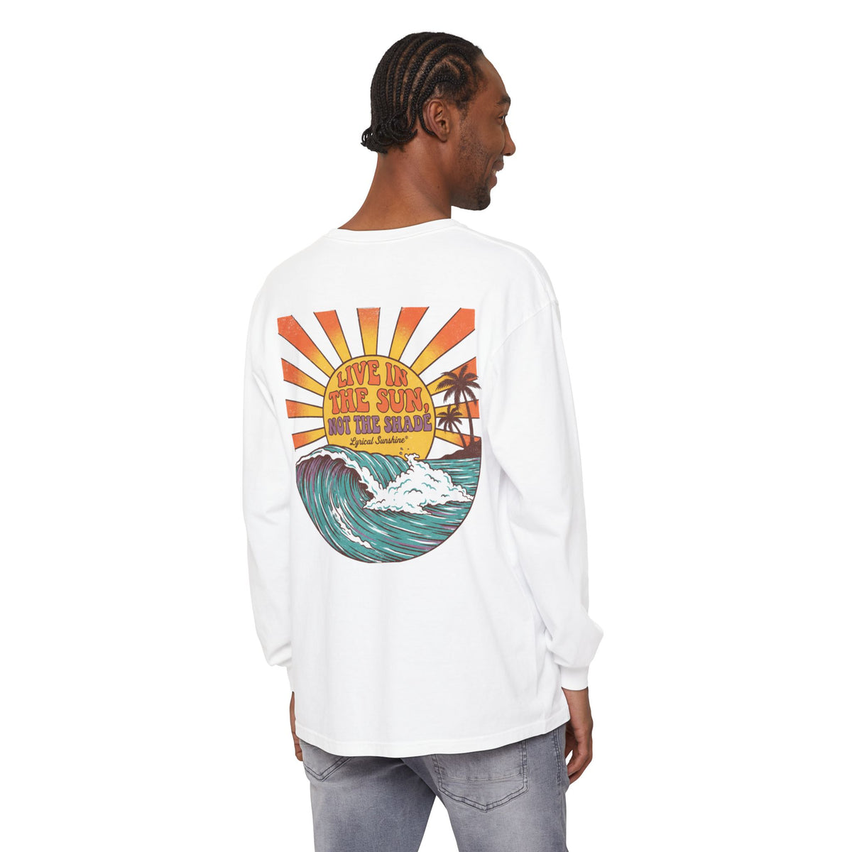 Sunset Surf Long Sleeve Tee — "Live in the Sun, Not the Shade"