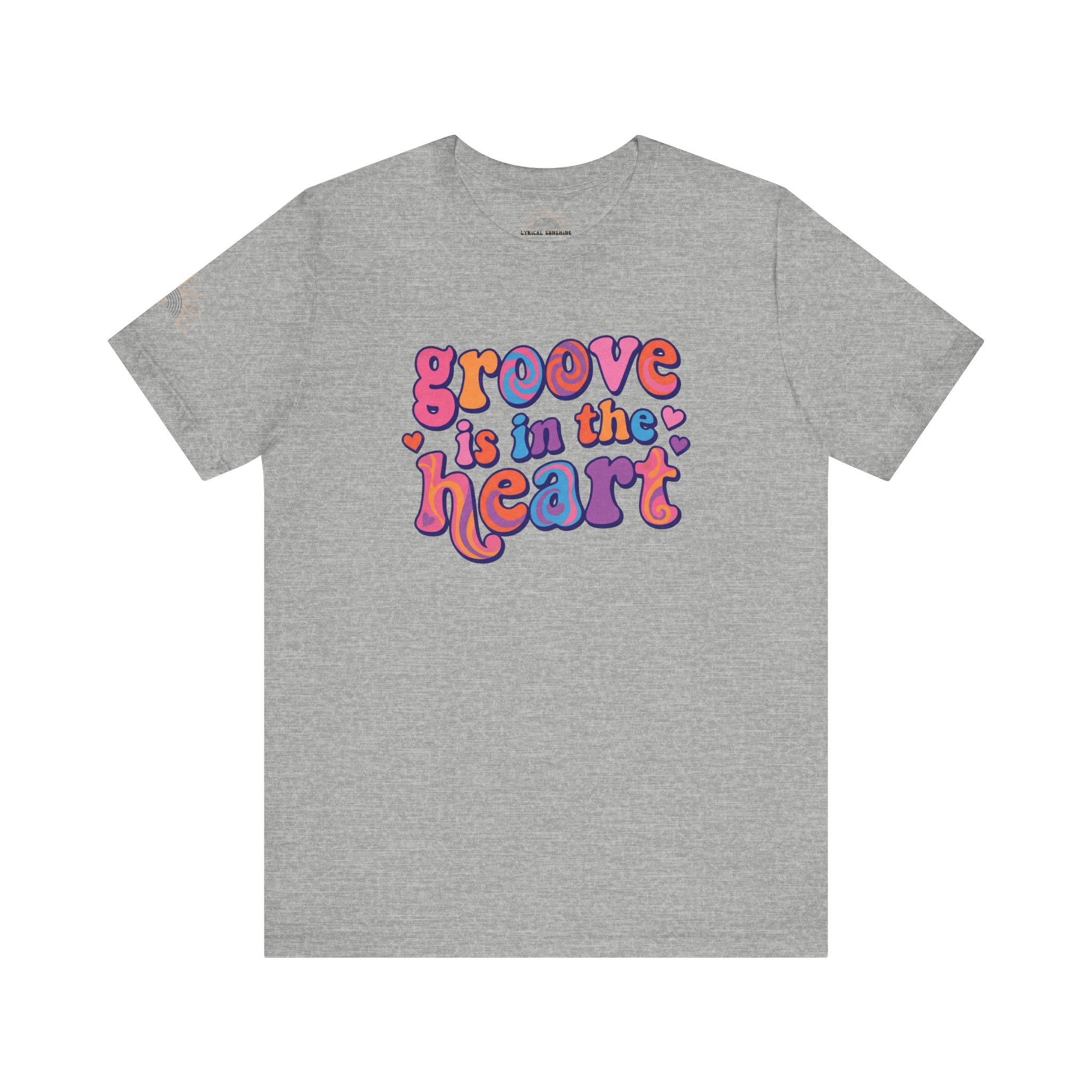 Groove Is in the Heart T‑Shirt — Retro 70s Psychedelic Heart Graphic Tee