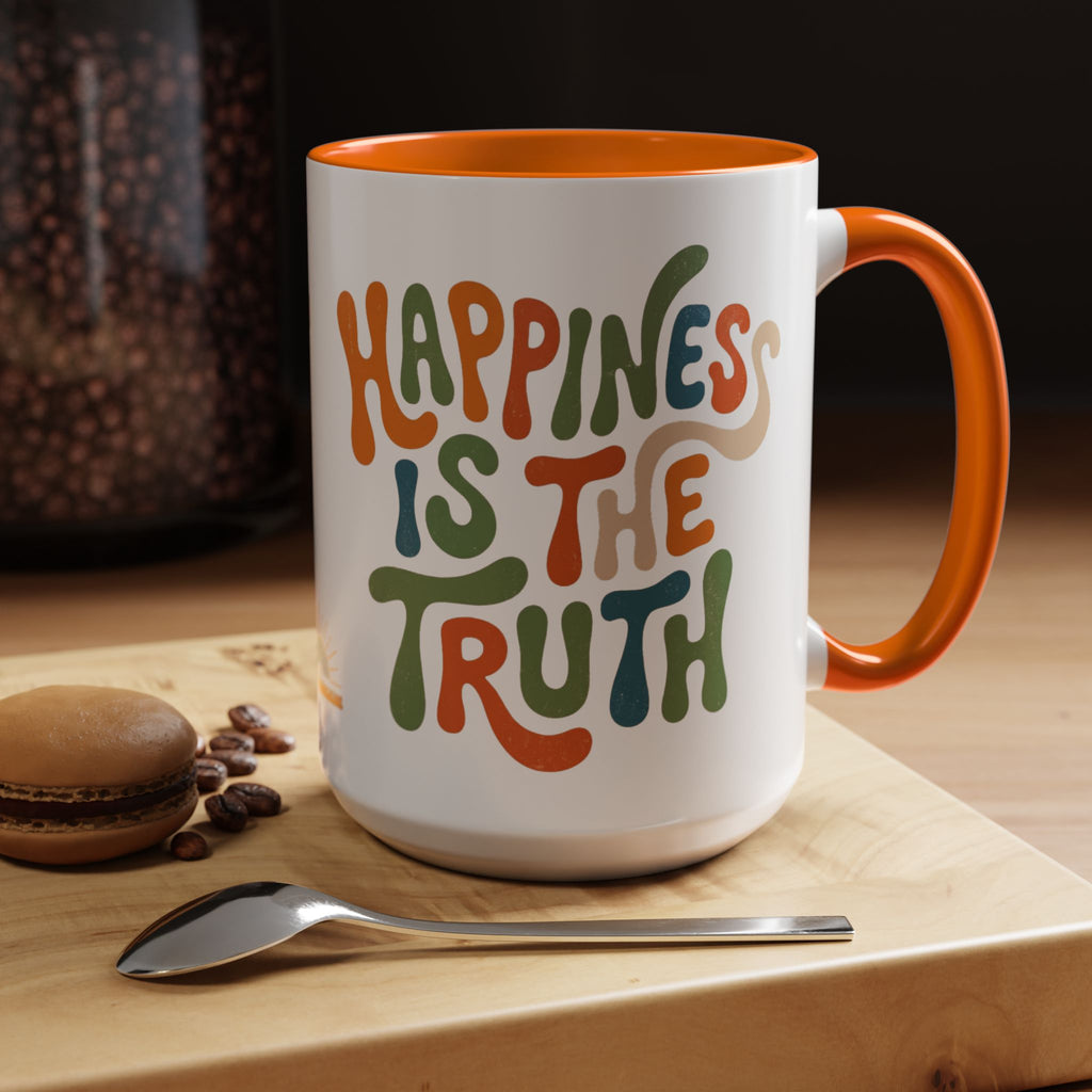 Happiness Is The Truth Accent 15oz Coffee Mug