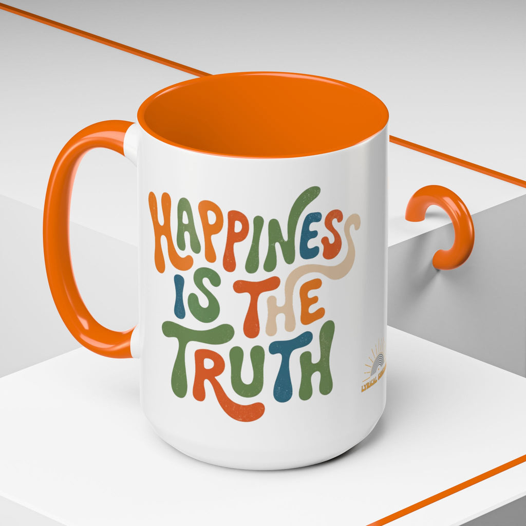 Happiness Is The Truth Accent 15oz Coffee Mug