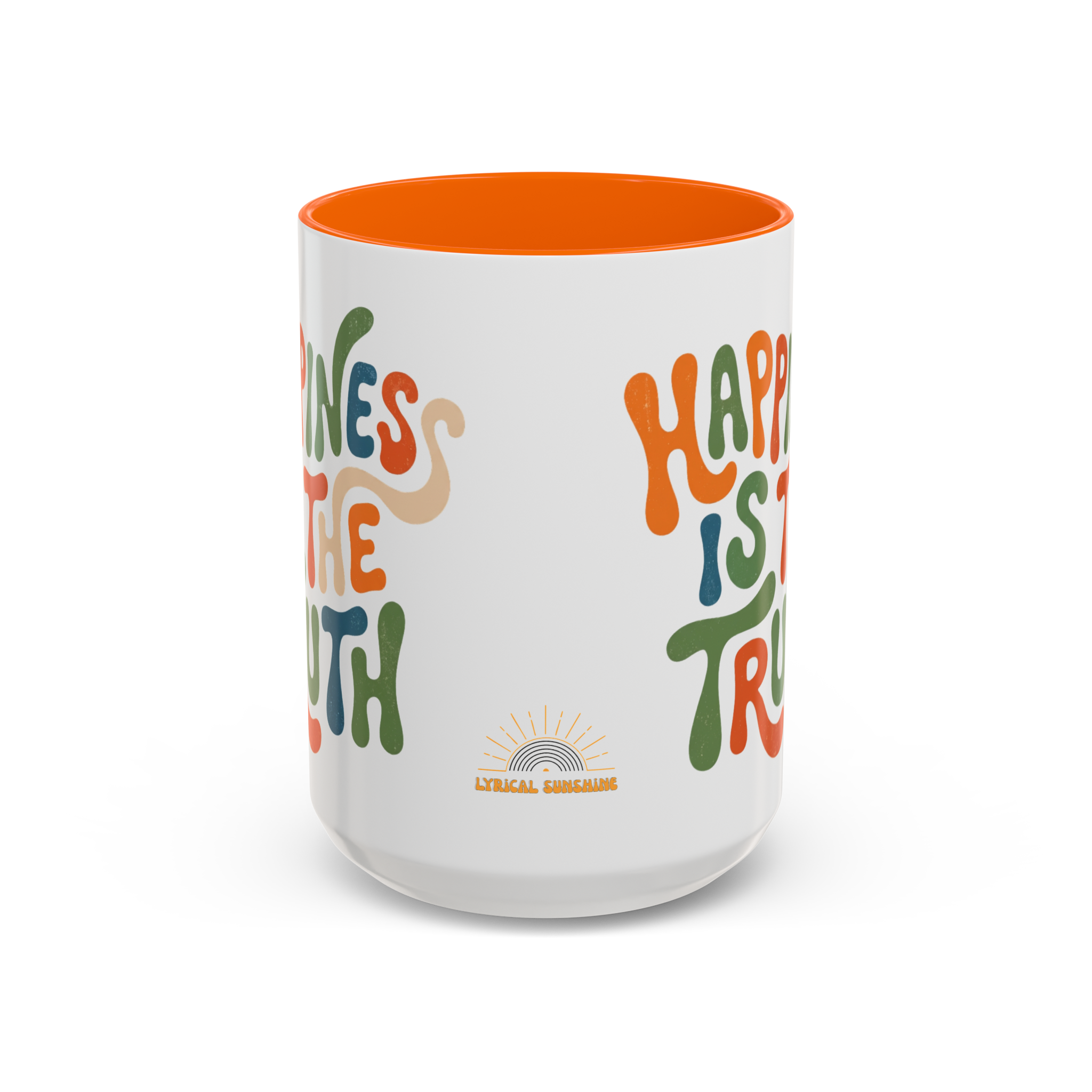 Happiness Is The Truth Accent 15oz Coffee Mug