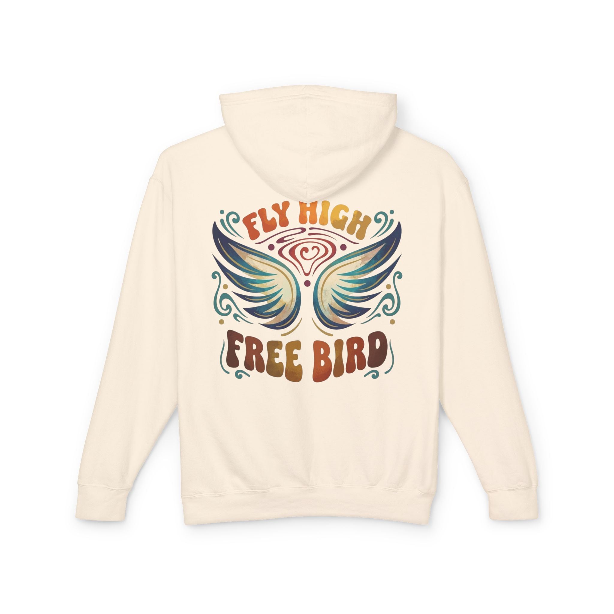 Fly High Free Bird Hoodie  Retro Lightweight Hooded Sweatshirt