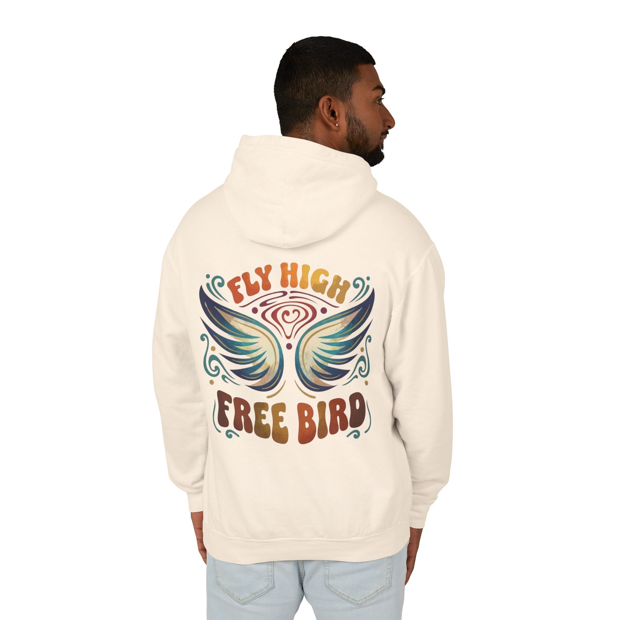 Fly High Free Bird Hoodie  Retro Lightweight Hooded Sweatshirt