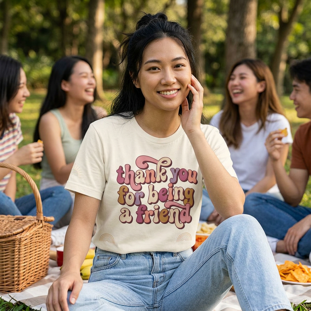 NEW! Thank You For Being A Friend T‑Shirt — Retro Friendship Graphic Tee
