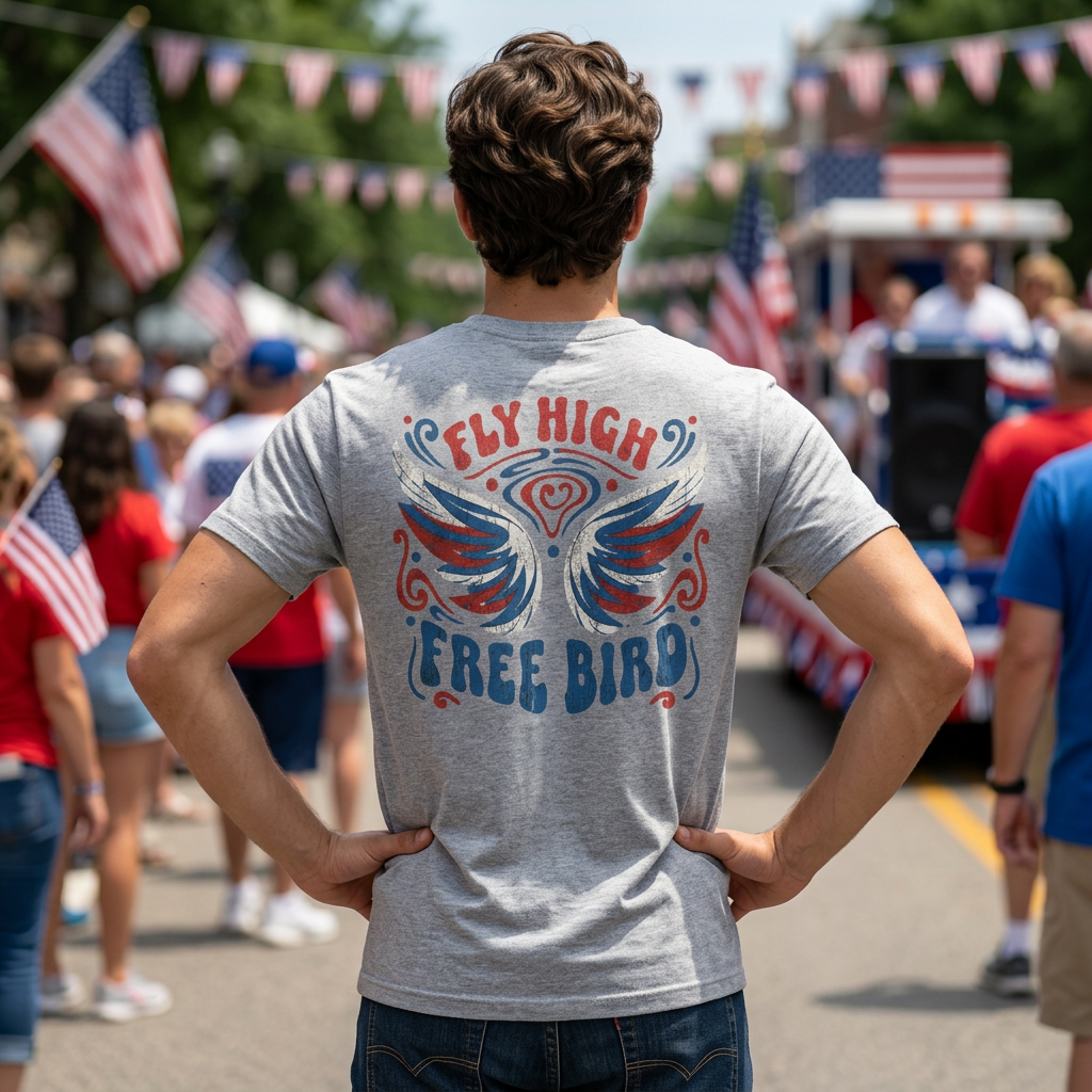 LIMITED EDITION USA 250 Fly High Free Bird Retro Unisex Graphic Tee