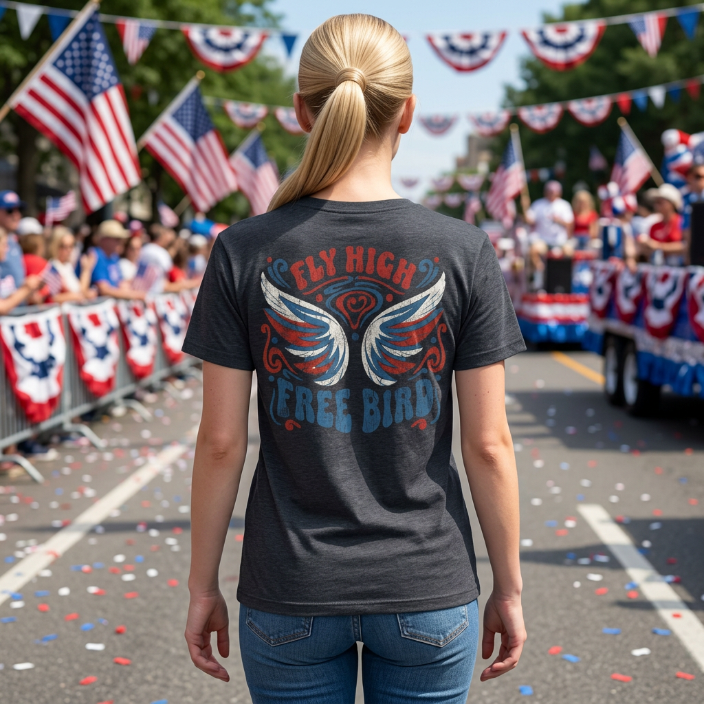 LIMITED EDITION USA 250 Fly High Free Bird Retro Unisex Graphic Tee