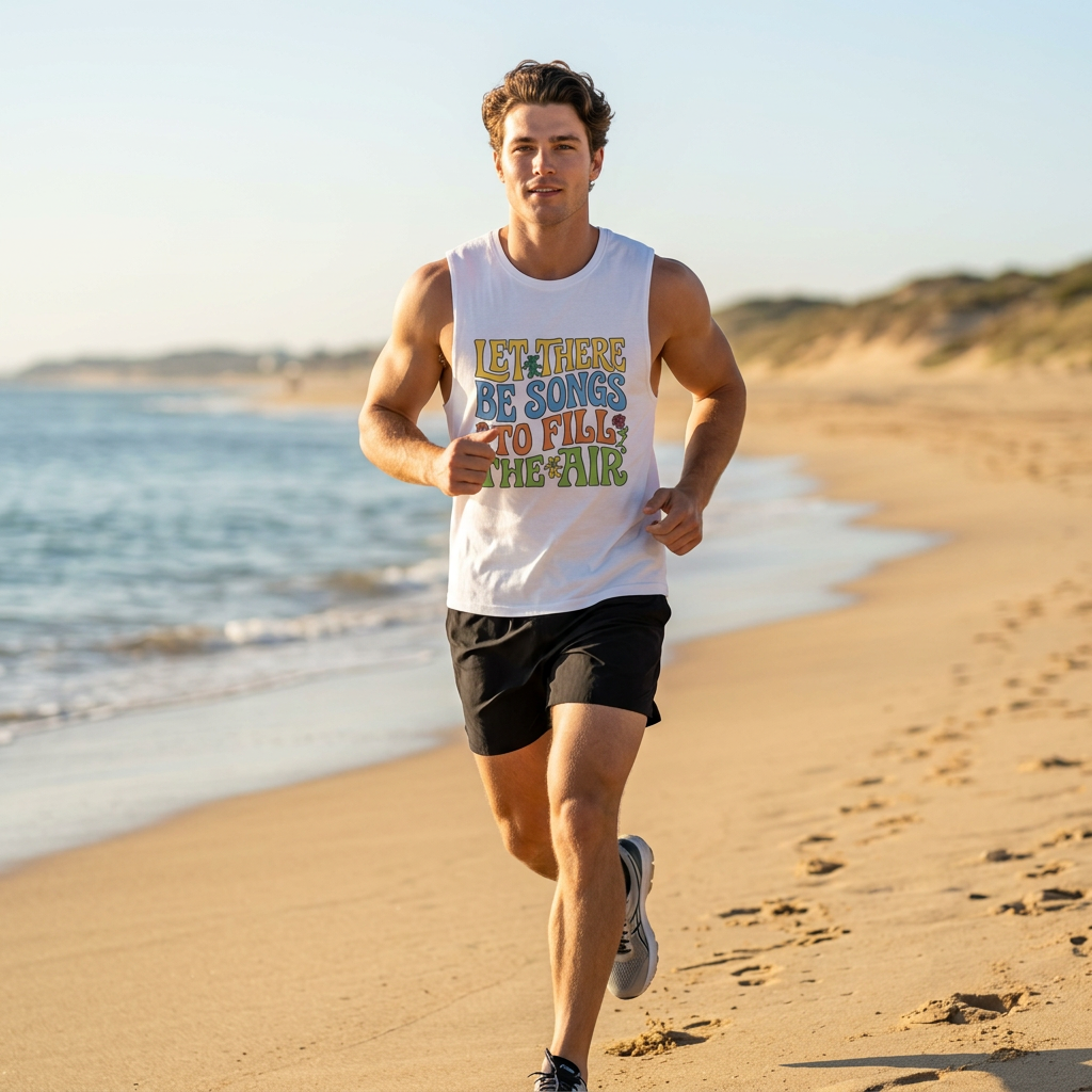 Barnard Tank — "Let There Be Songs to Fill the Air" Retro Floral Music Tank Top