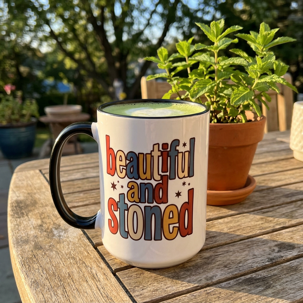 Beautiful and Stoned Accent Coffee Mug — Retro Typography 11/15oz