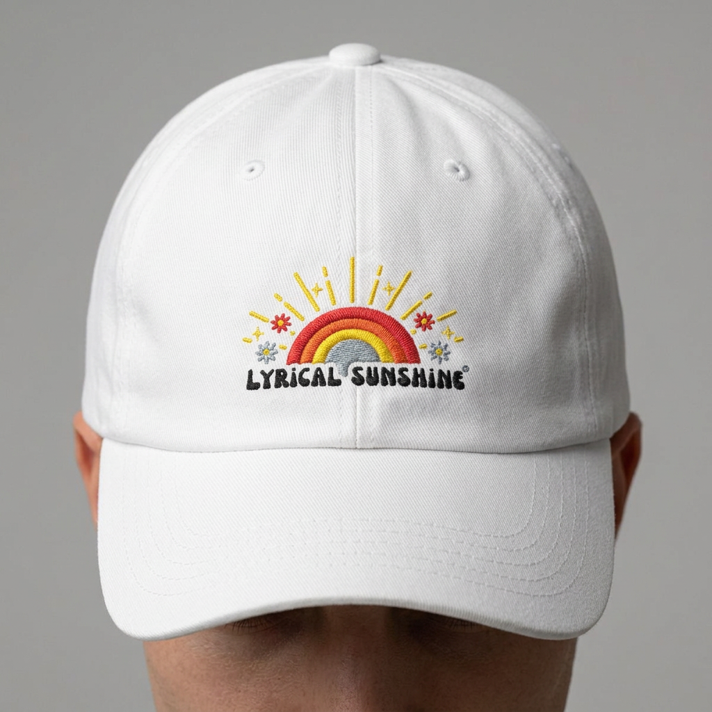Dad Cap — "Lyrical Sunshine" Rainbow Embroidered Baseball Hat