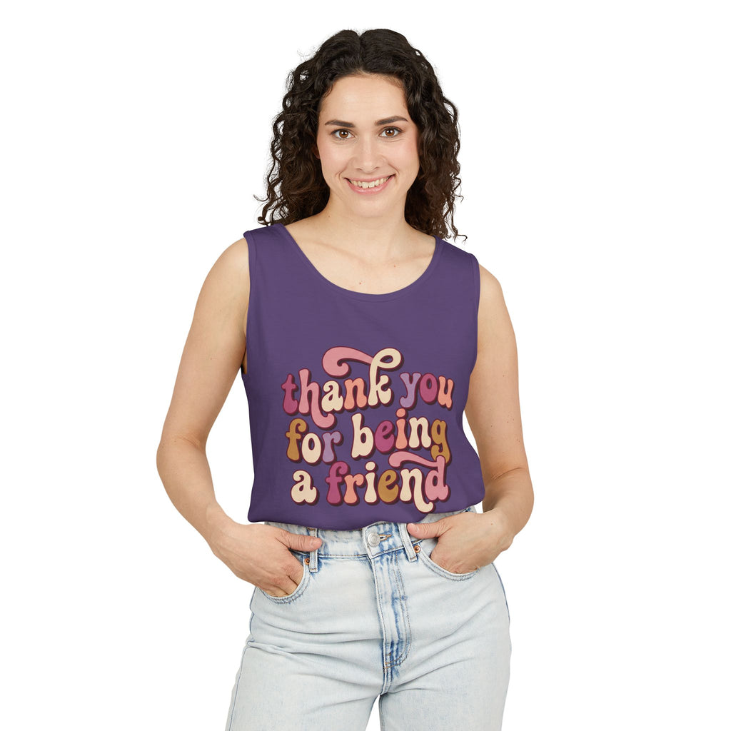 Friendship Tank Top — "Thank You for Being a Friend" Retro Graphic