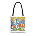 Let There Be Songs Tote Bag — Retro Floral Song Lyrics Canvas Tote