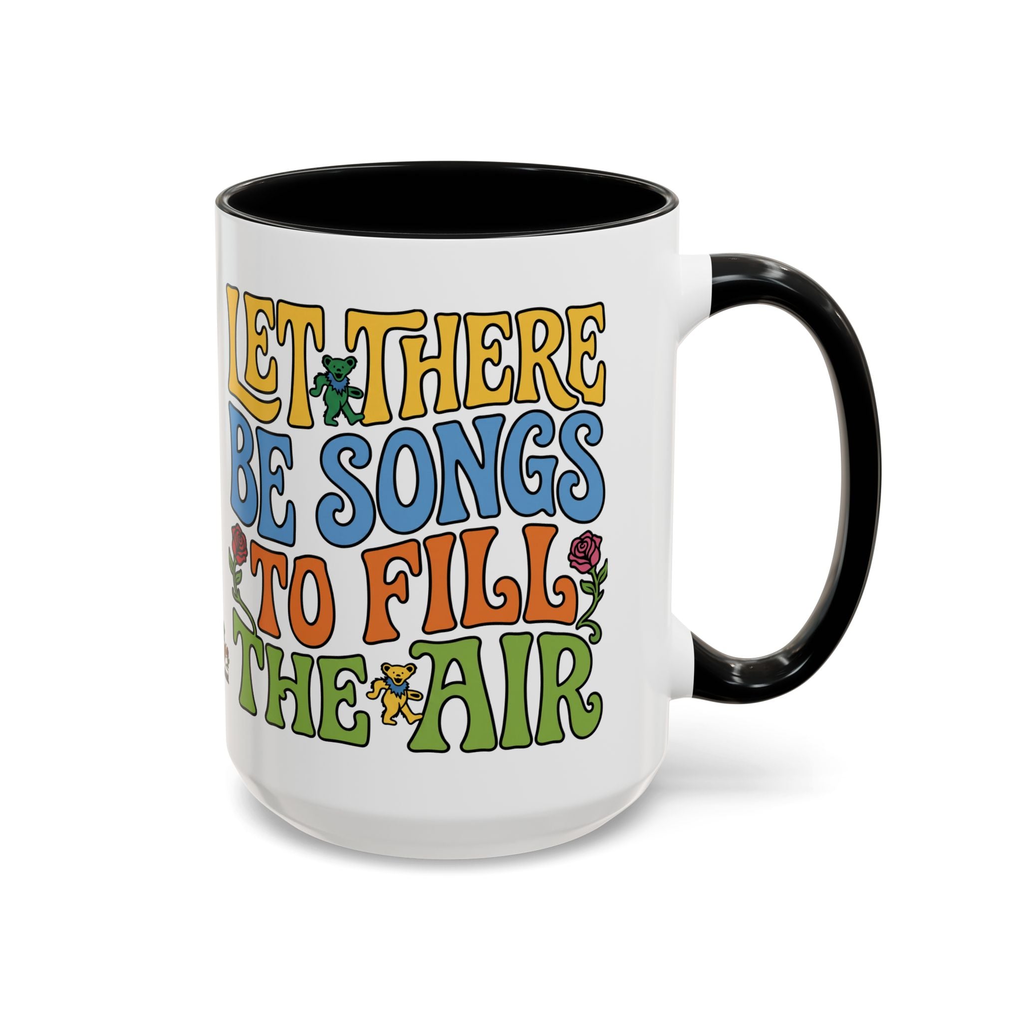 Coffee Mug — "Let There Be Songs to Fill the Air" Retro Floral Accent Mug