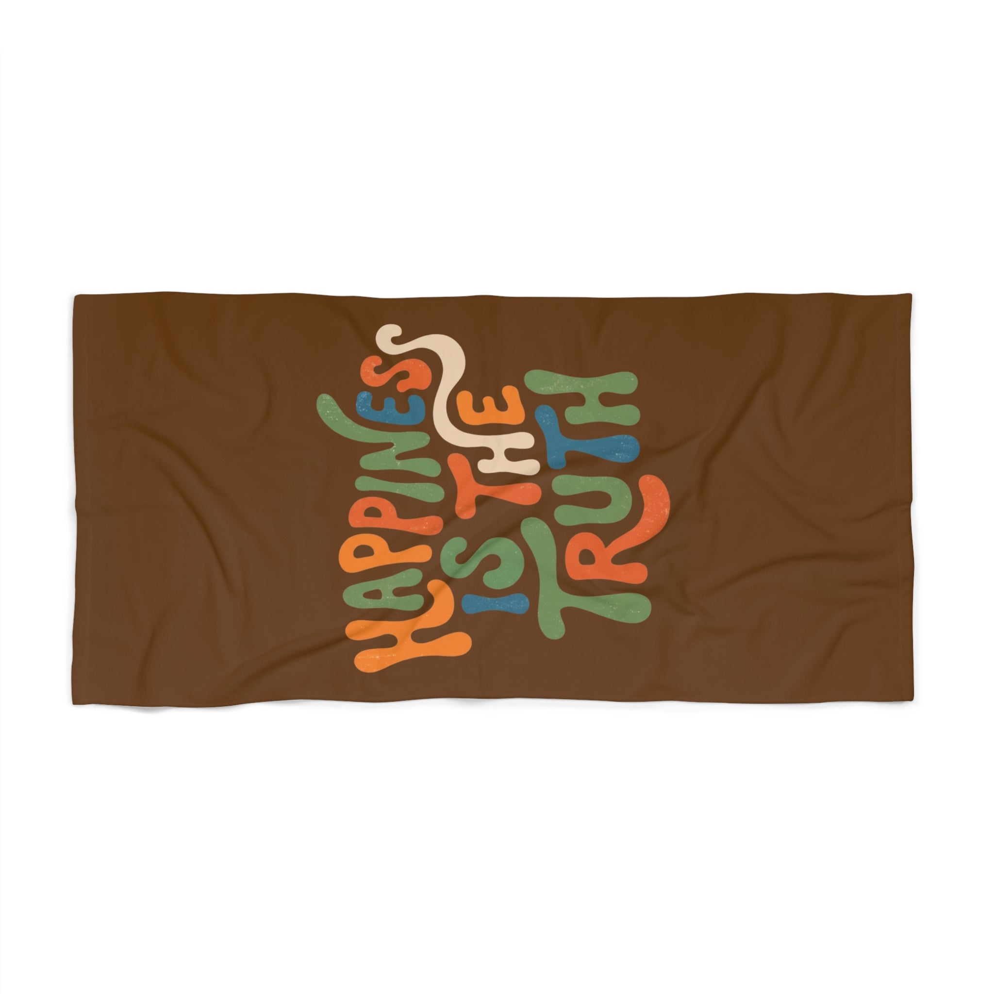 Happiness Is The Truth Retro Beach Towel