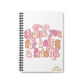 Friendship Thank You Spiral Notebook — 'Thank You For Being a Friend' Retro Design