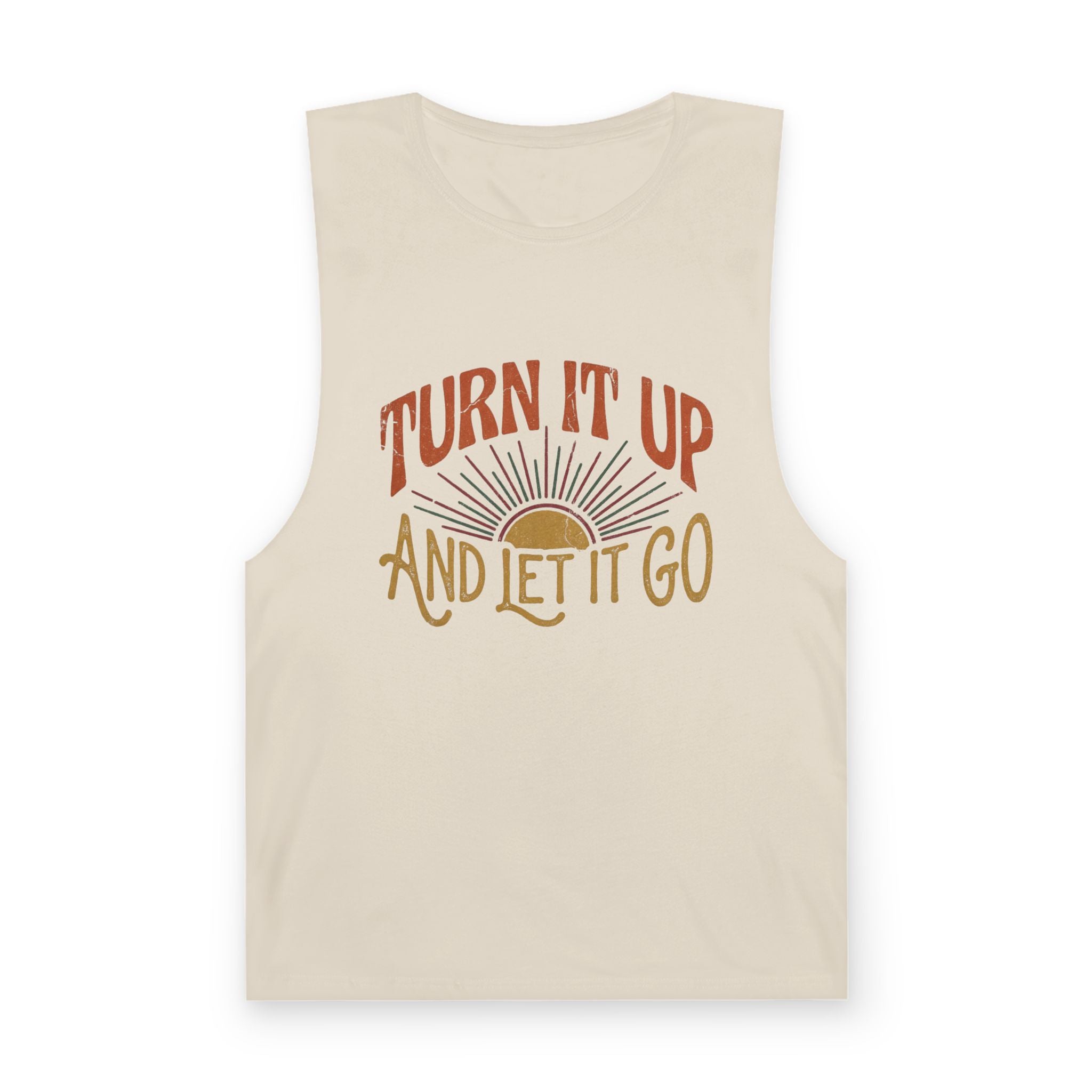 Turn It Up And Let It Go Tank Top – Retro Sunburst Music Vibe