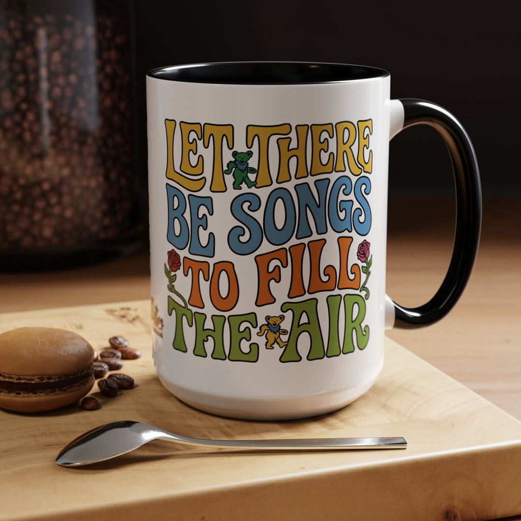 Coffee Mug — "Let There Be Songs to Fill the Air" Retro Floral Accent Mug