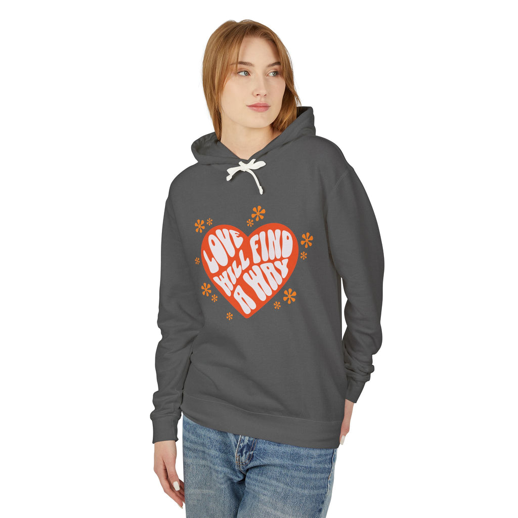 Love Will Find a Way Retro Lightweight Hooded Sweatshirt