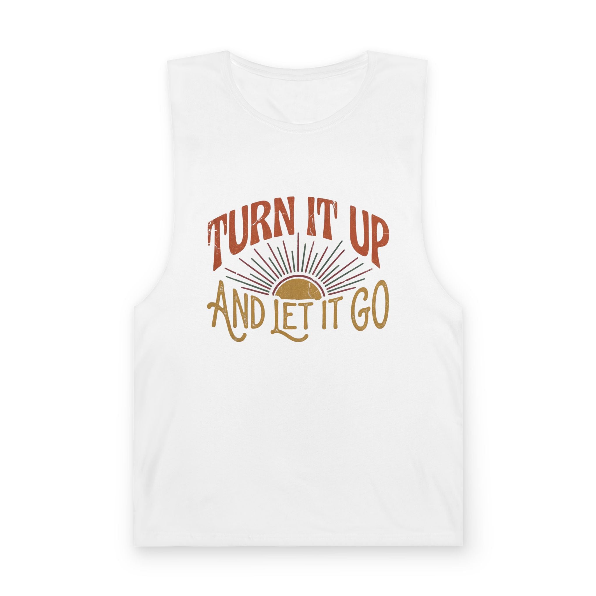 Turn It Up And Let It Go Tank Top – Retro Sunburst Music Vibe