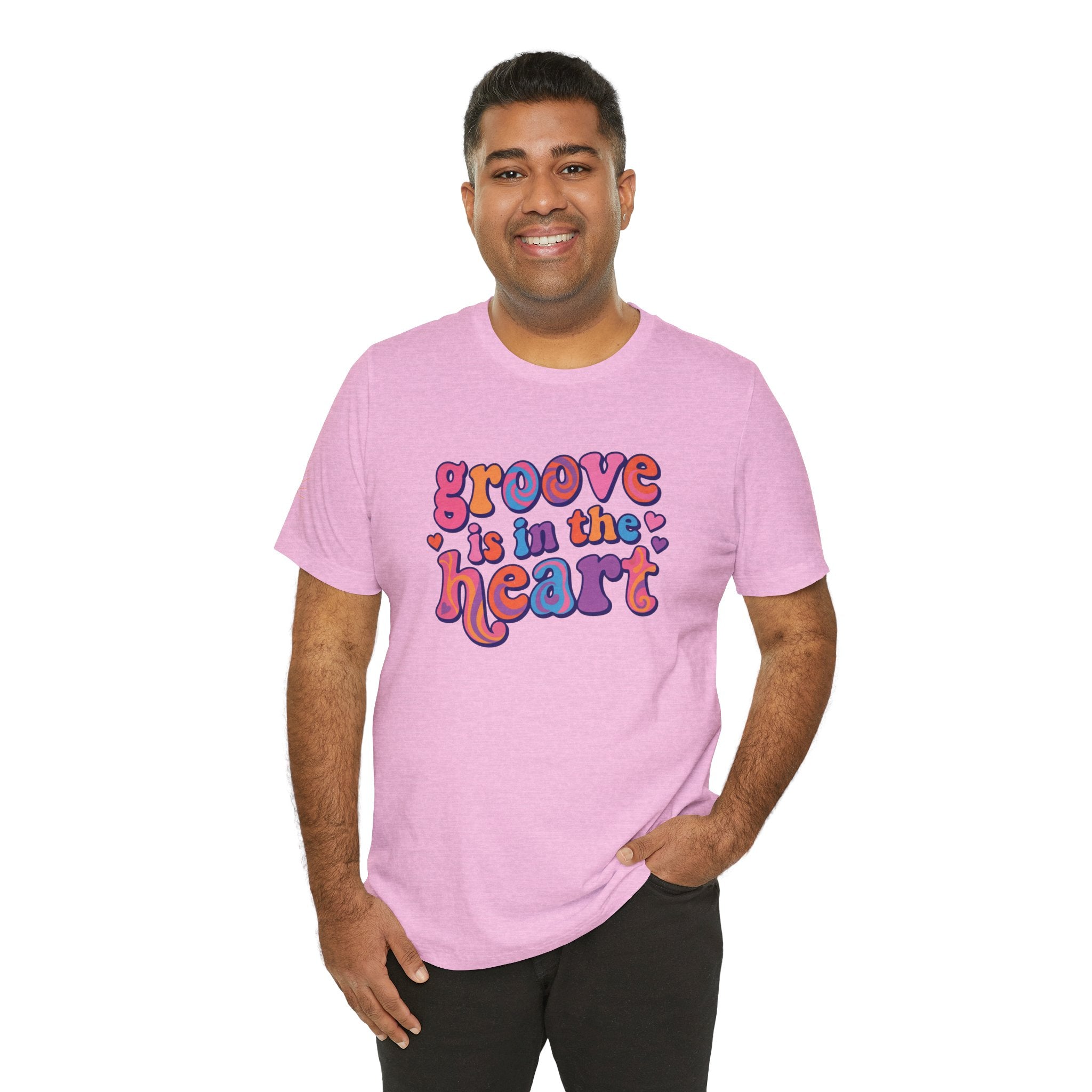Groove Is in the Heart T‑Shirt — Retro 70s Psychedelic Heart Graphic Tee