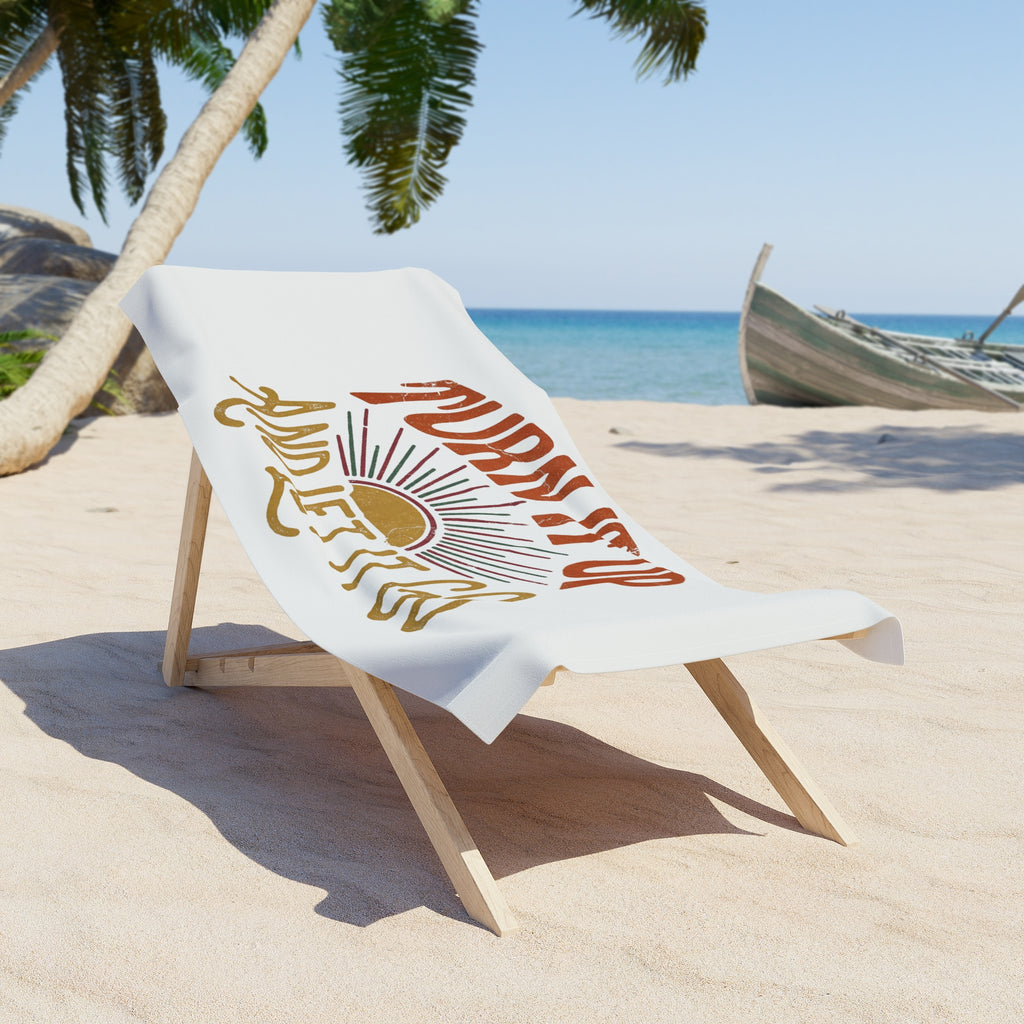 Turn It Up and Let It Go Beach Towel – Vintage Sunrise Music Vibes