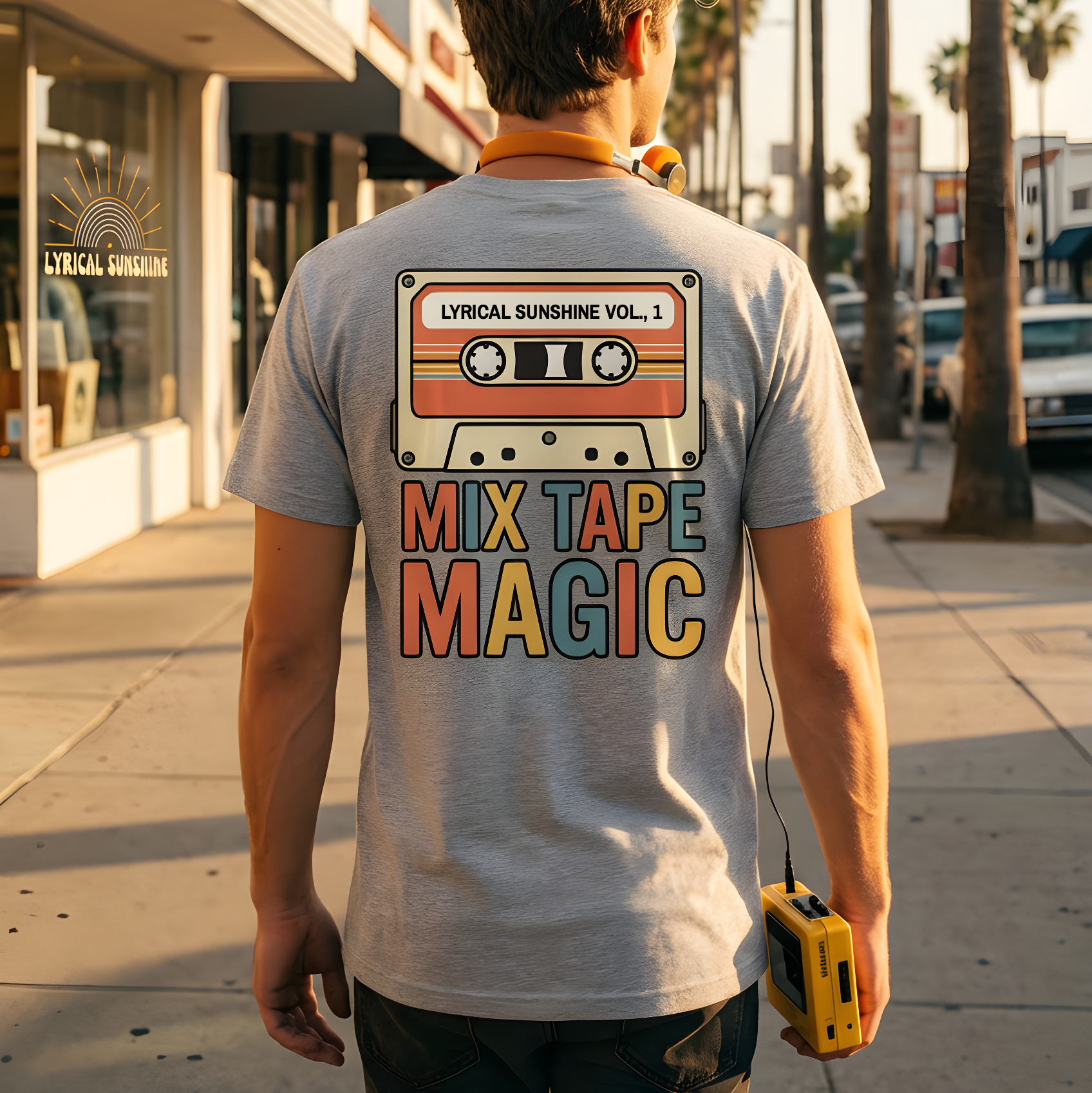 Mix Tape Magic Tee — Retro Cassette Graphic T-Shirt ("Lyrical Sunshine, Vol. 1")
