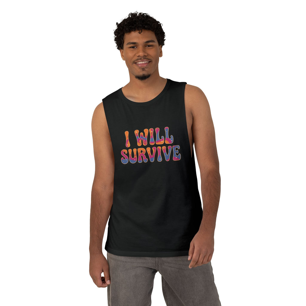 I Will Survive Graphic Tank — Retro Psychedelic Motivational Tank Top