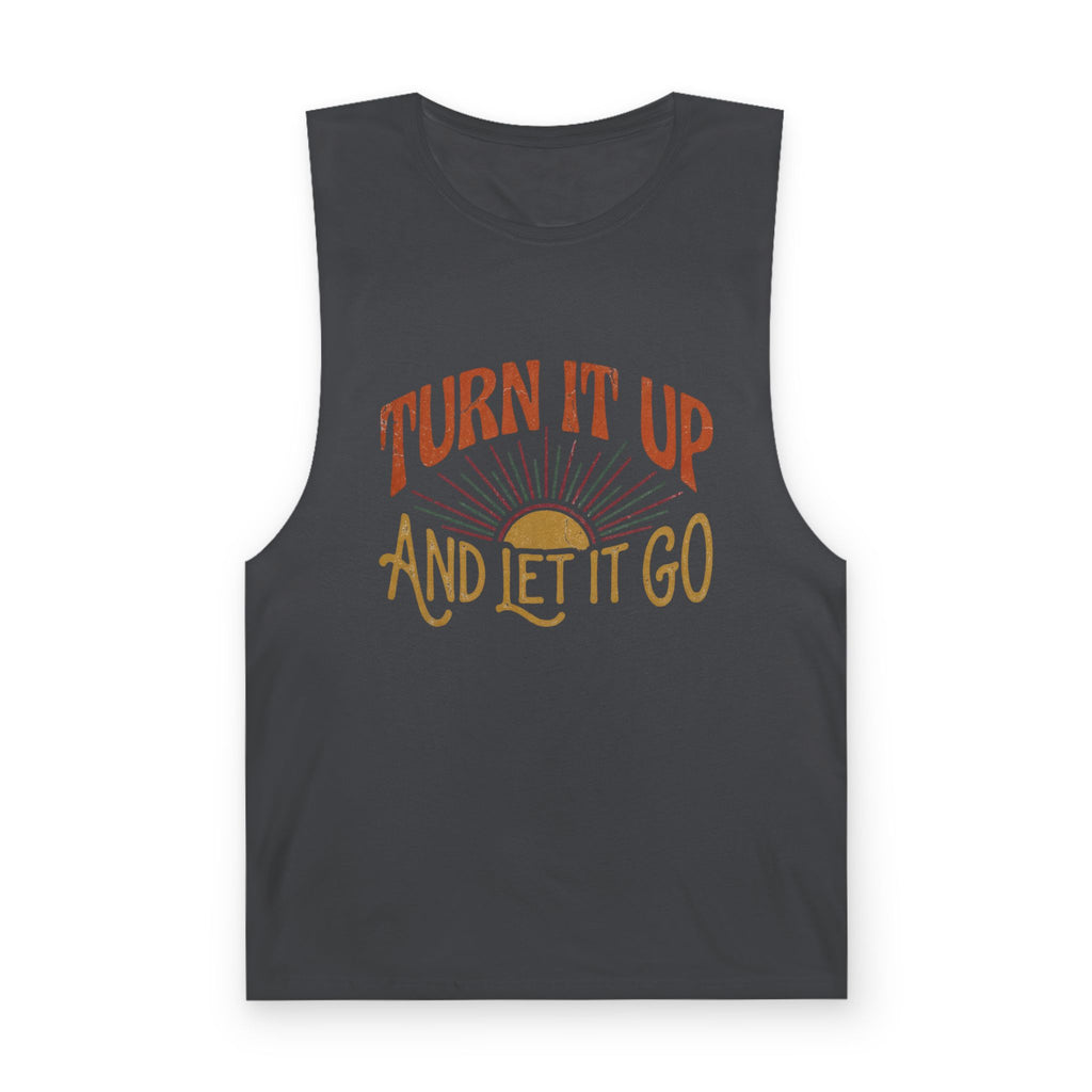 Turn It Up And Let It Go Tank Top – Retro Sunburst Music Vibe
