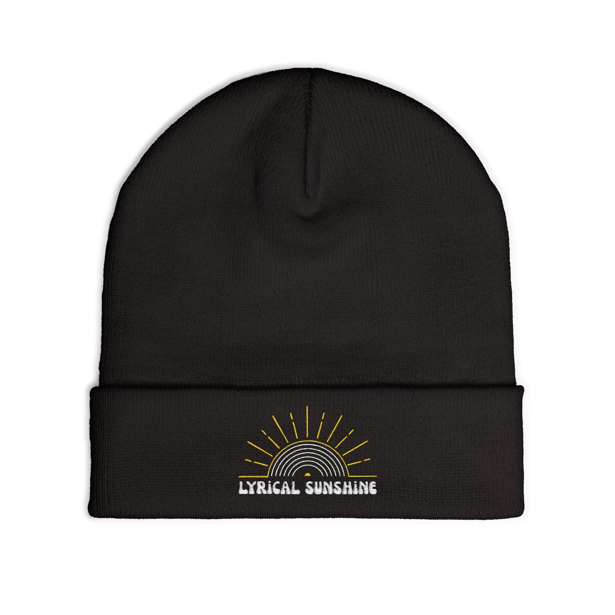 Lyrical Sunshine Embroidered Knit Beanie