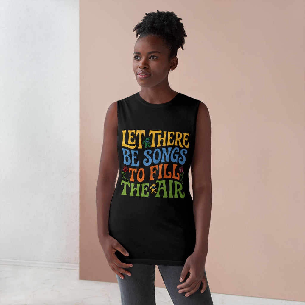 Barnard Tank — "Let There Be Songs to Fill the Air" Retro Floral Music Tank Top