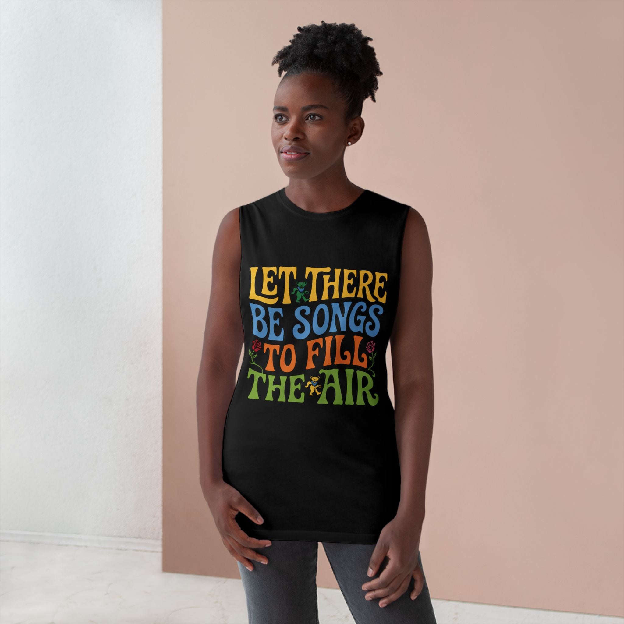 Barnard Tank — "Let There Be Songs to Fill the Air" Retro Floral Music Tank Top