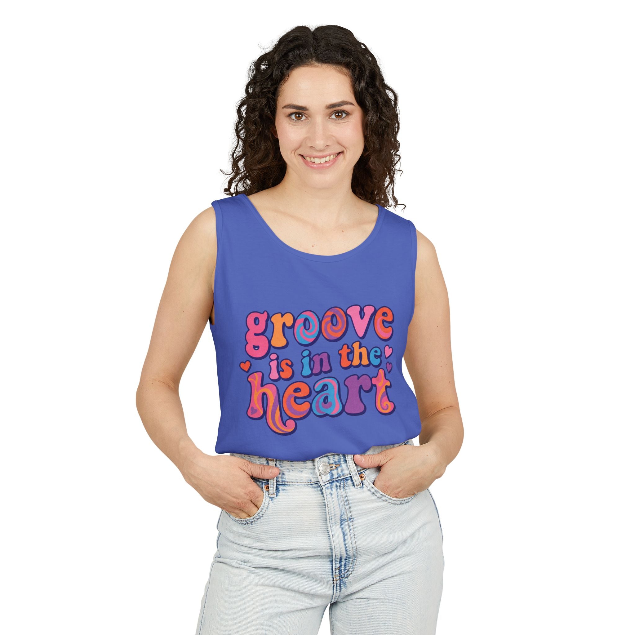 Retro "Groove Is in the Heart" Graphic Tank Top