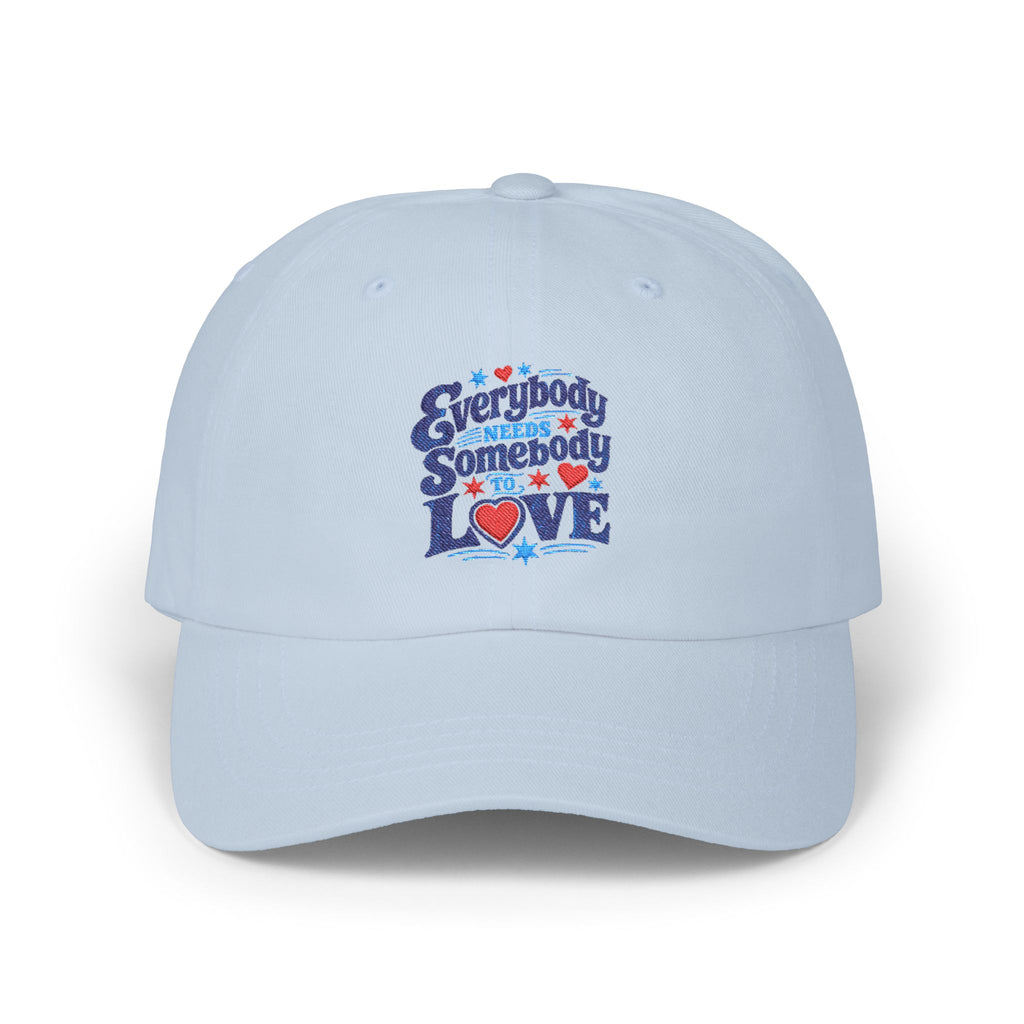 Everybody Somebody Love Dad Cap – Retro Heart Typography Baseball Hat