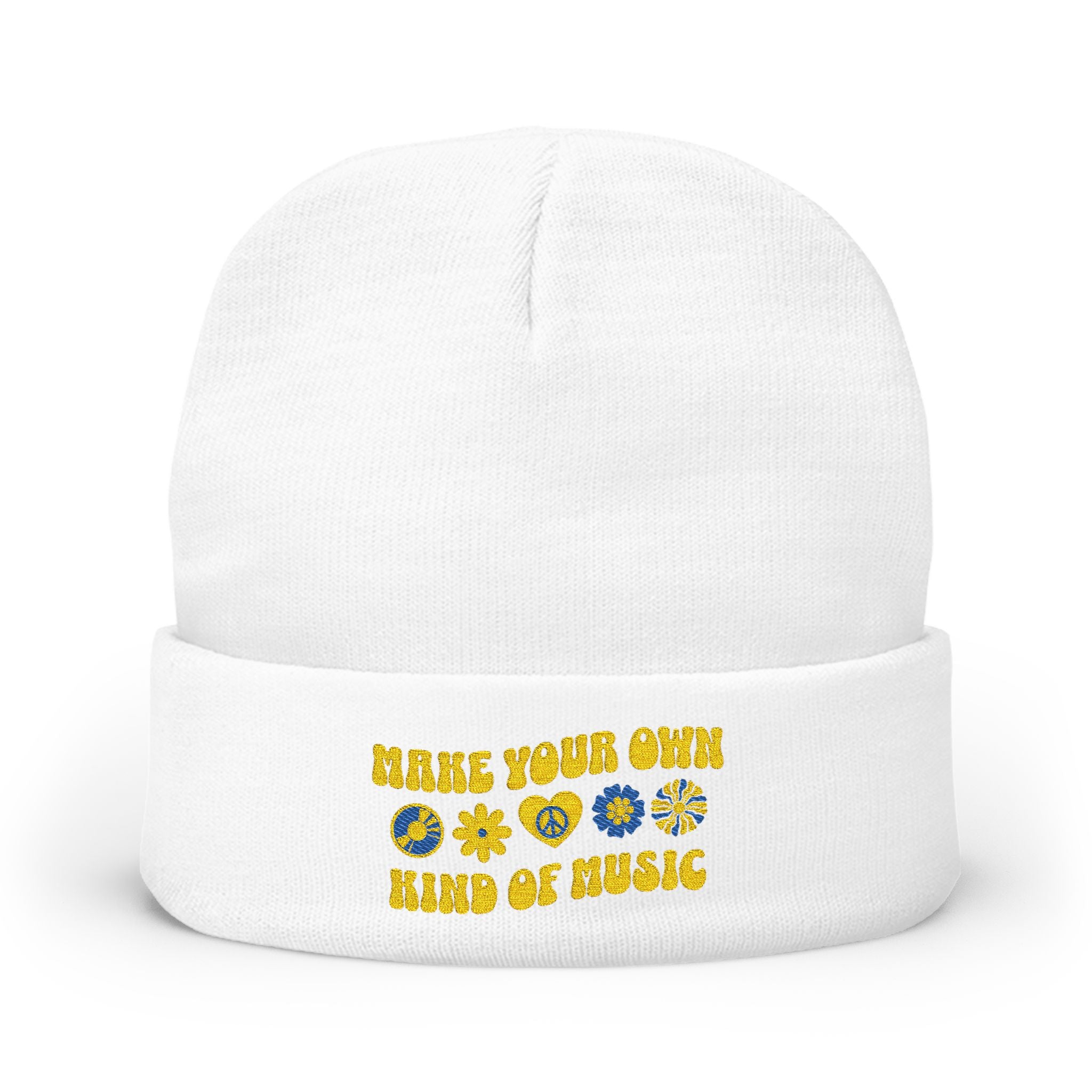 Make Your Own Kind of Music Embroidered Knit Beanie