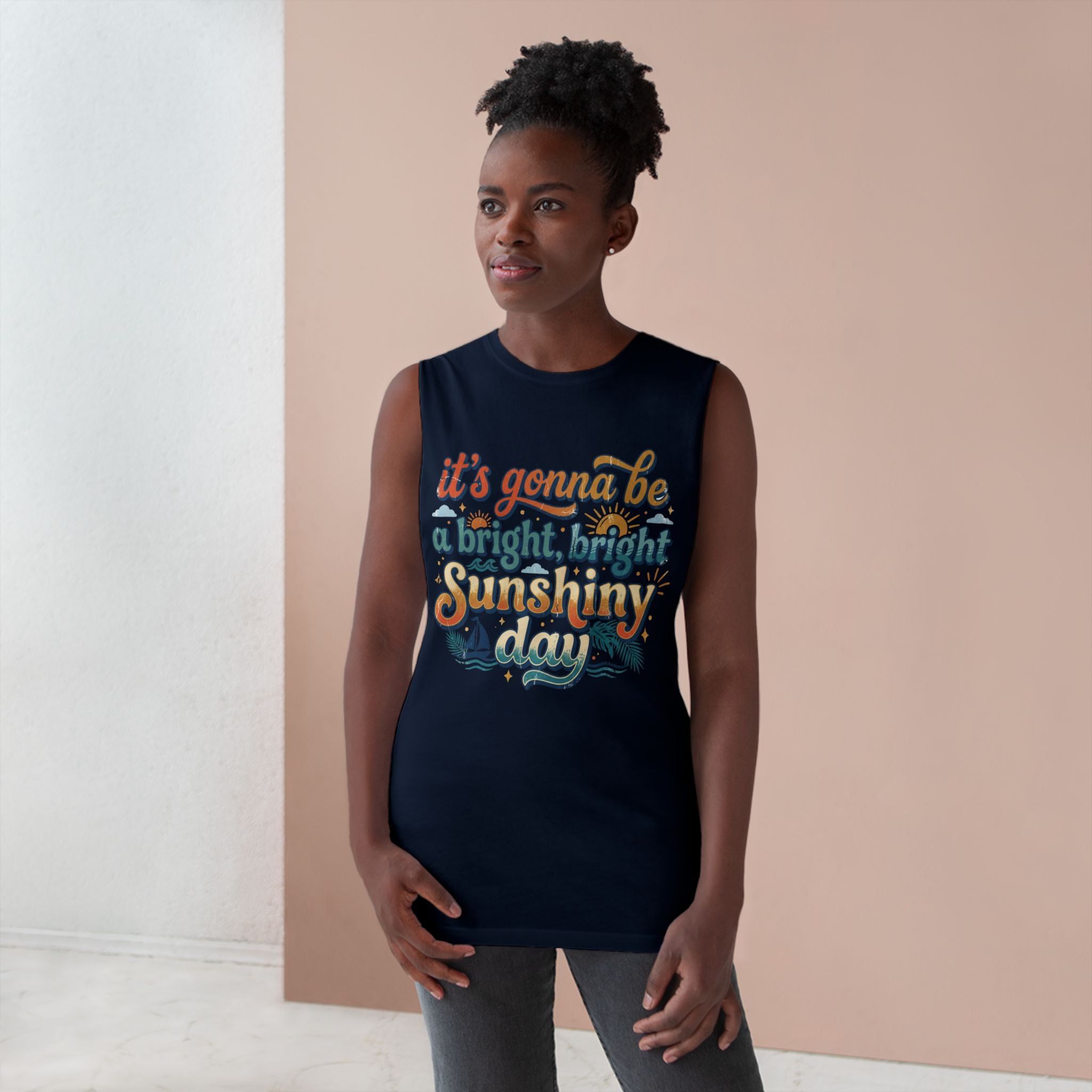 Sunshiny Day Tank Top — Retro "It's Gonna Be a Bright, Bright Sunshiny Day" Graphic