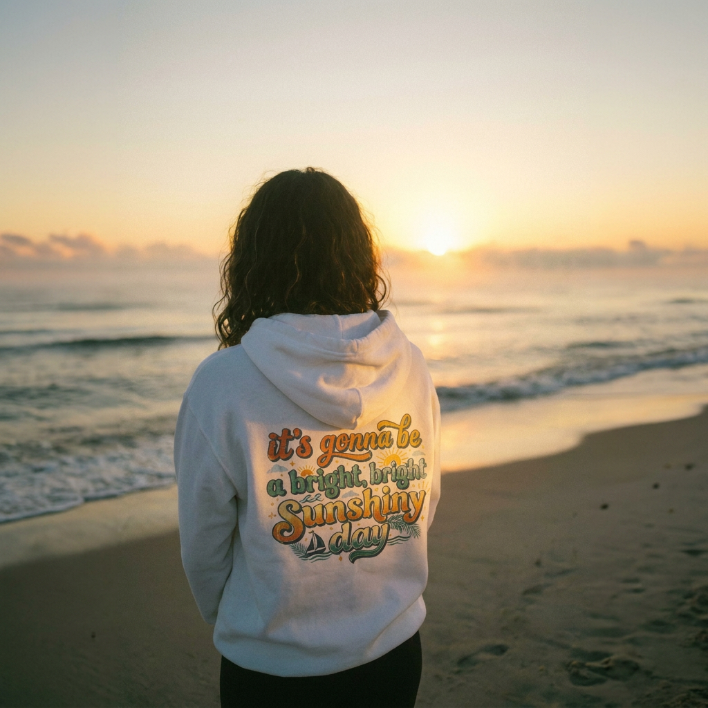 Bright Sunshiny Day Lightweight Hooded Sweatshirt