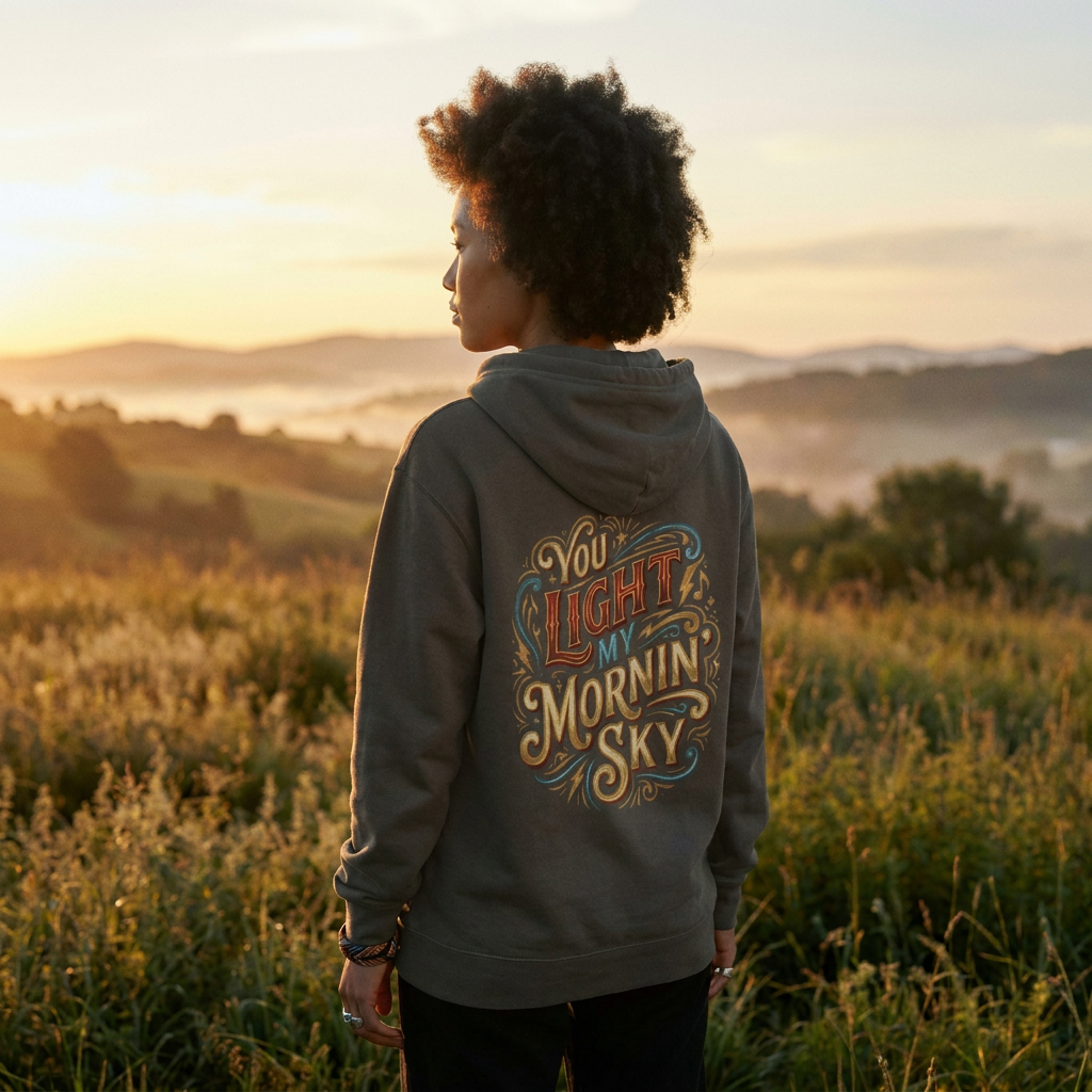 You Light My Mornin' Sky Lightweight Unisex Hooded Sweatshirt
