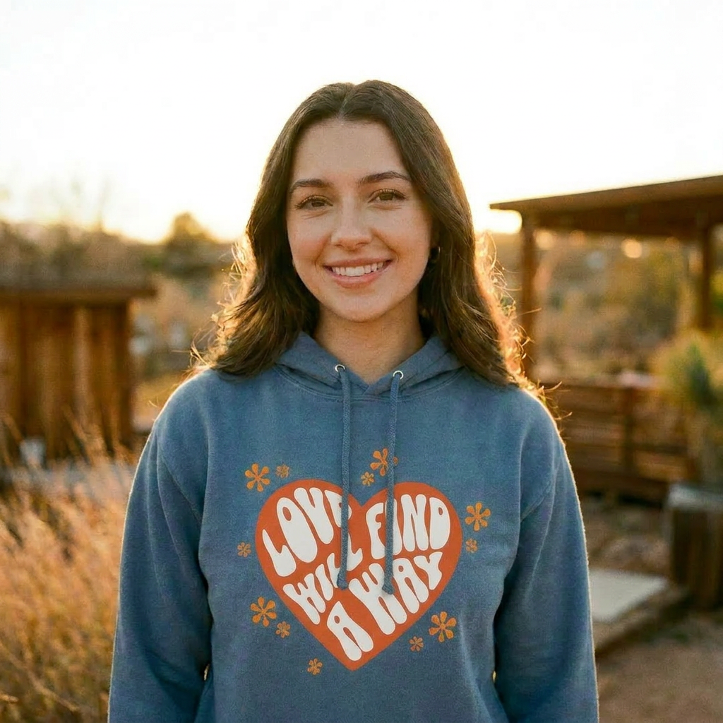 Love Will Find a Way Retro Lightweight Hooded Sweatshirt