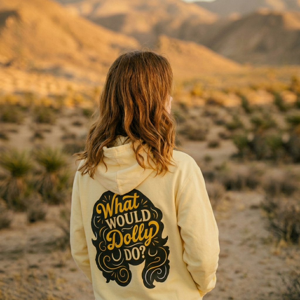 What Would Dolly Do Retro Lightweight Hooded Sweatshirt