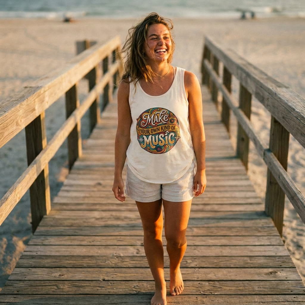 Make Your Own Kind of Music Tank Top — Retro Music Lover Graphic Tank