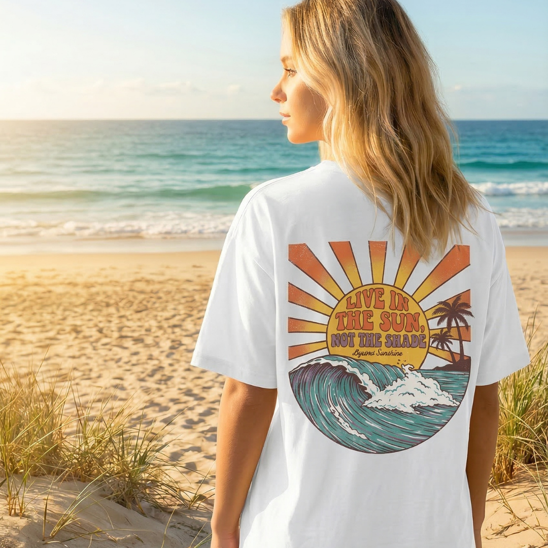 Live in the Sun Not the Shade Lyrical Sunshine Retro T-Shirt