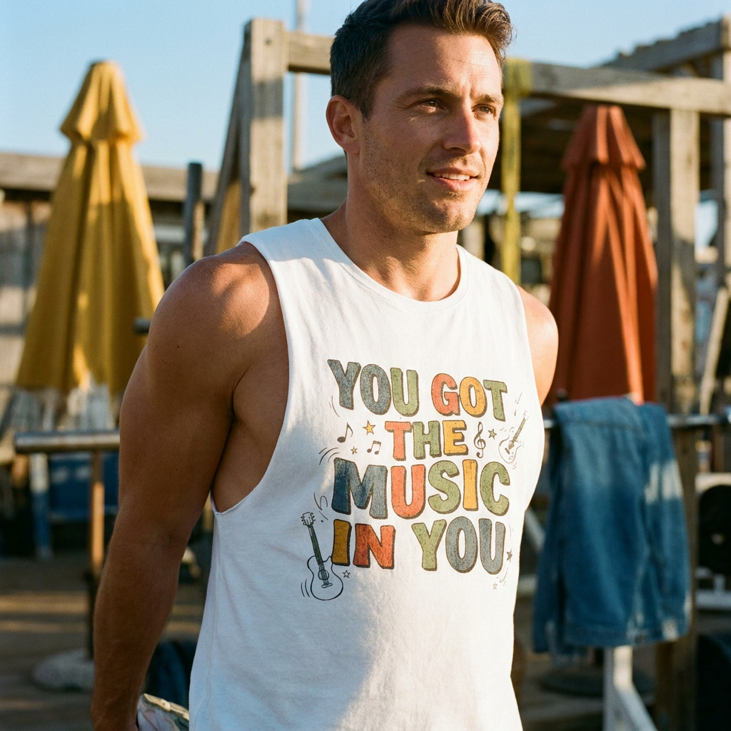 Music Tank Top — "You Got the Music in You" Graphic Workout Tee