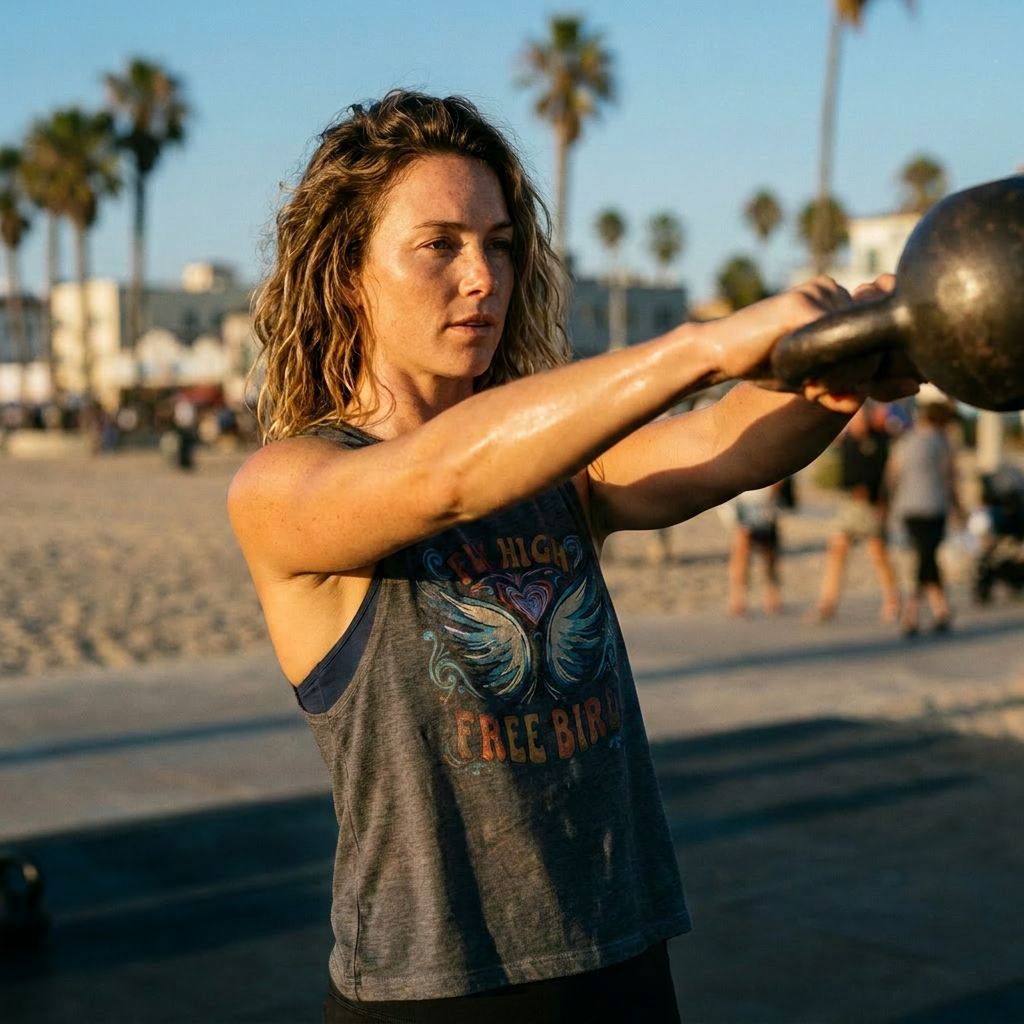 Free Bird Tank Top — 'Fly High Free Bird' Graphic Muscle Tee