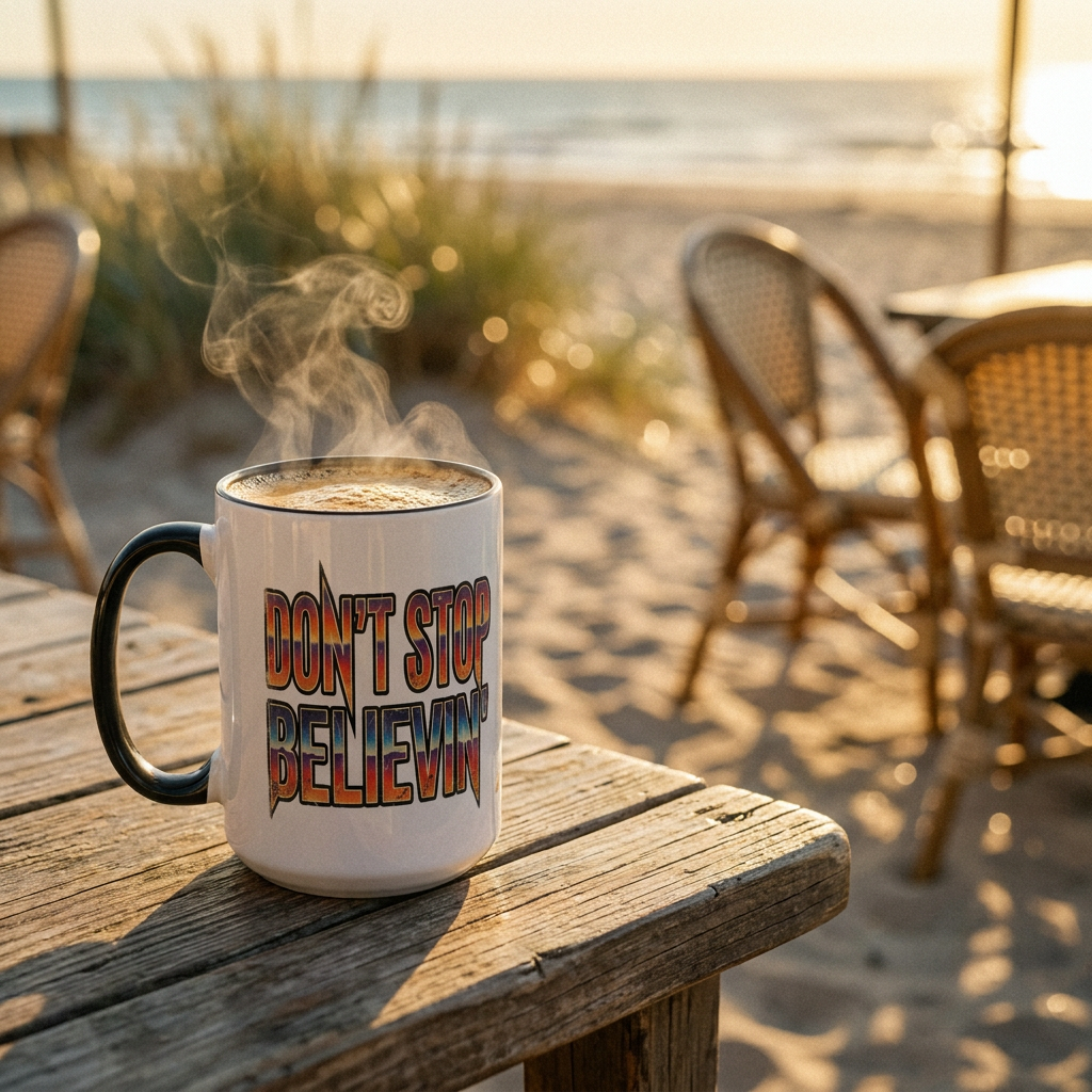 Don't Stop Believin' Accent Coffee Mug 15oz