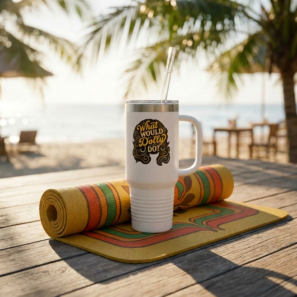 What Would Dolly Do? 40oz Insulated Travel Mug