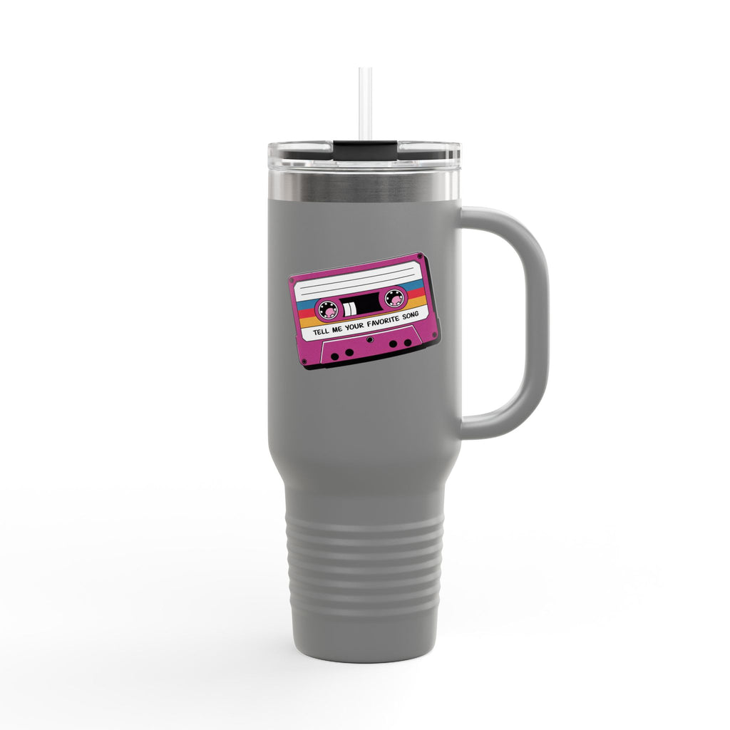 Tell Me Your Favorite Song 40oz Insulated Travel Mug