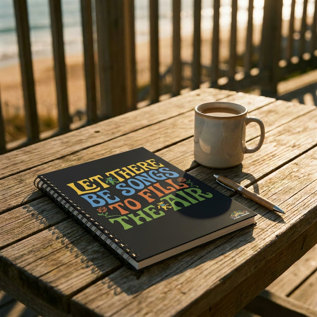 Notebook — "Let There Be Songs to Fill the Air" Retro Music Journal