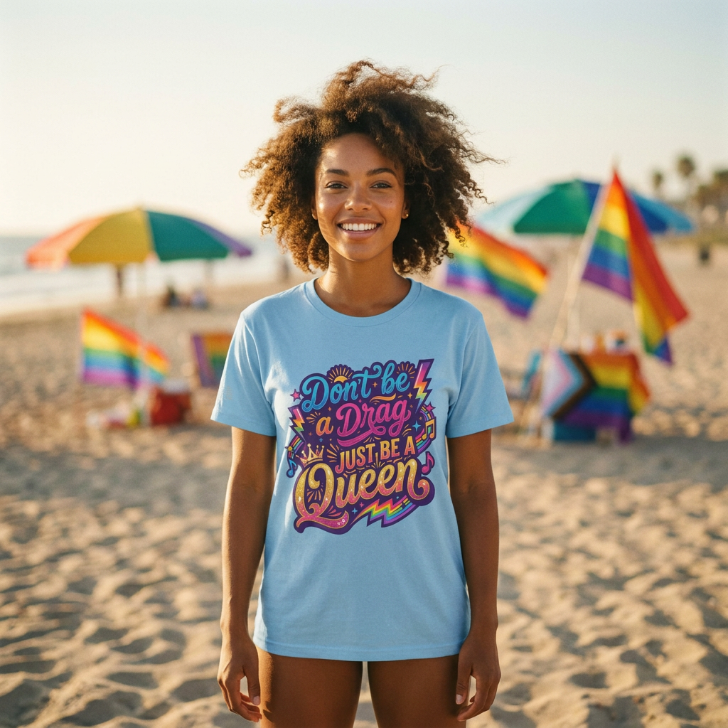 Don’t Be a Drag Just Be a Queen T-Shirt — Pride Rainbow Graphic Tee