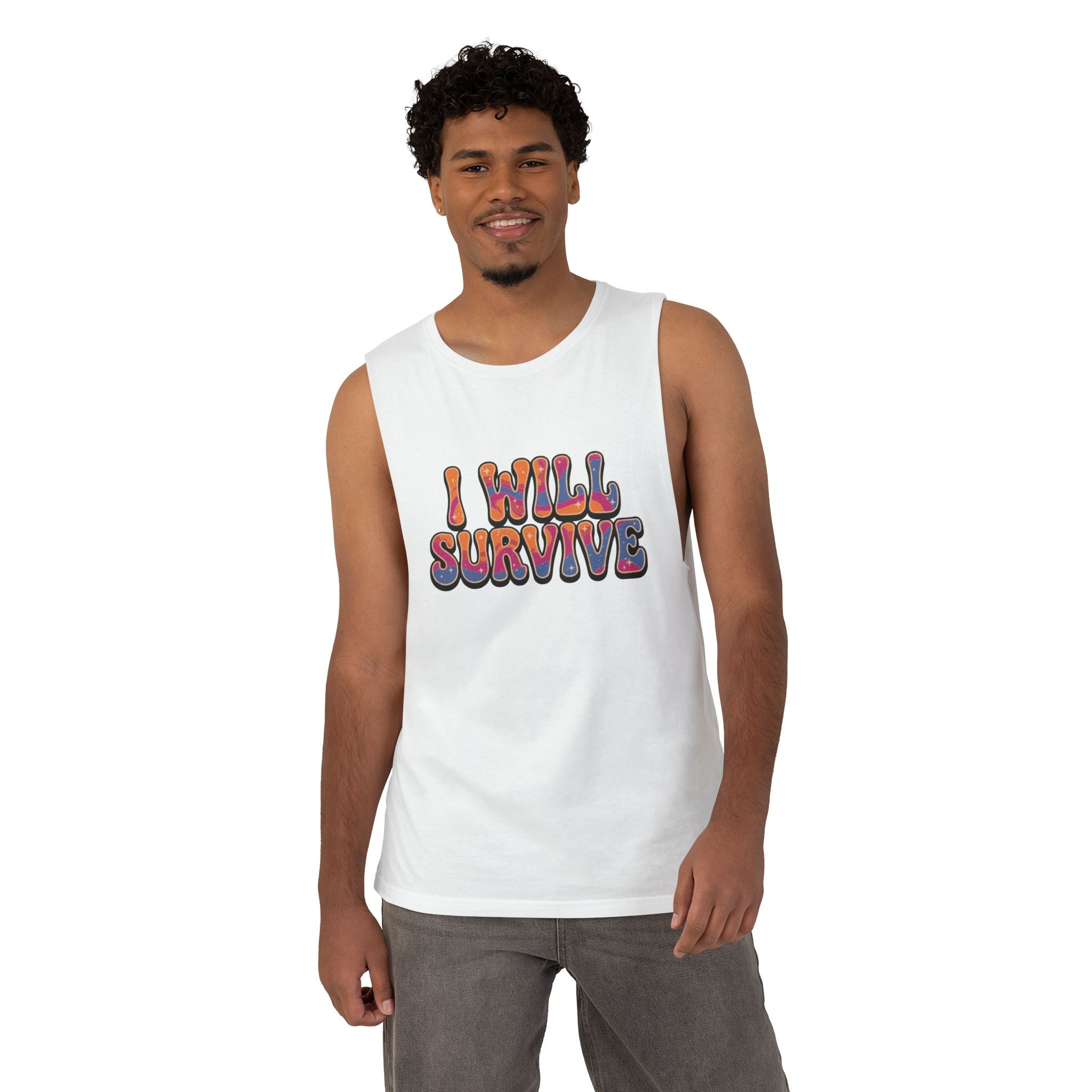 I Will Survive Graphic Tank — Retro Psychedelic Motivational Tank Top