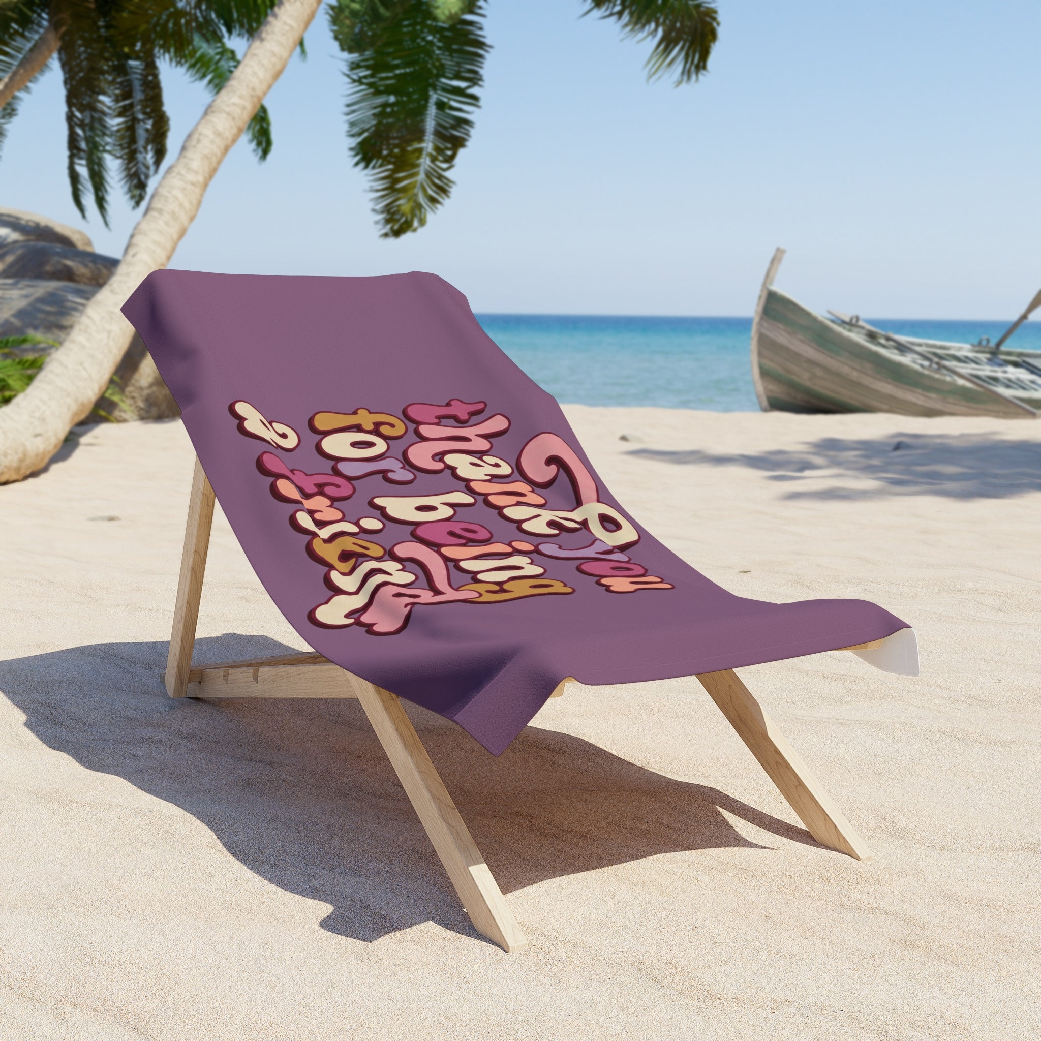 Beach Towel — Retro “Thank You For Being a Friend” Friendship Beach Towel